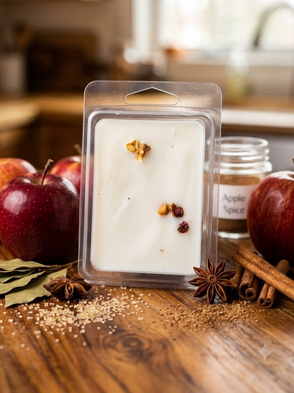 Apple Spice Soy Wax Melts - Cream Scented Clamshell